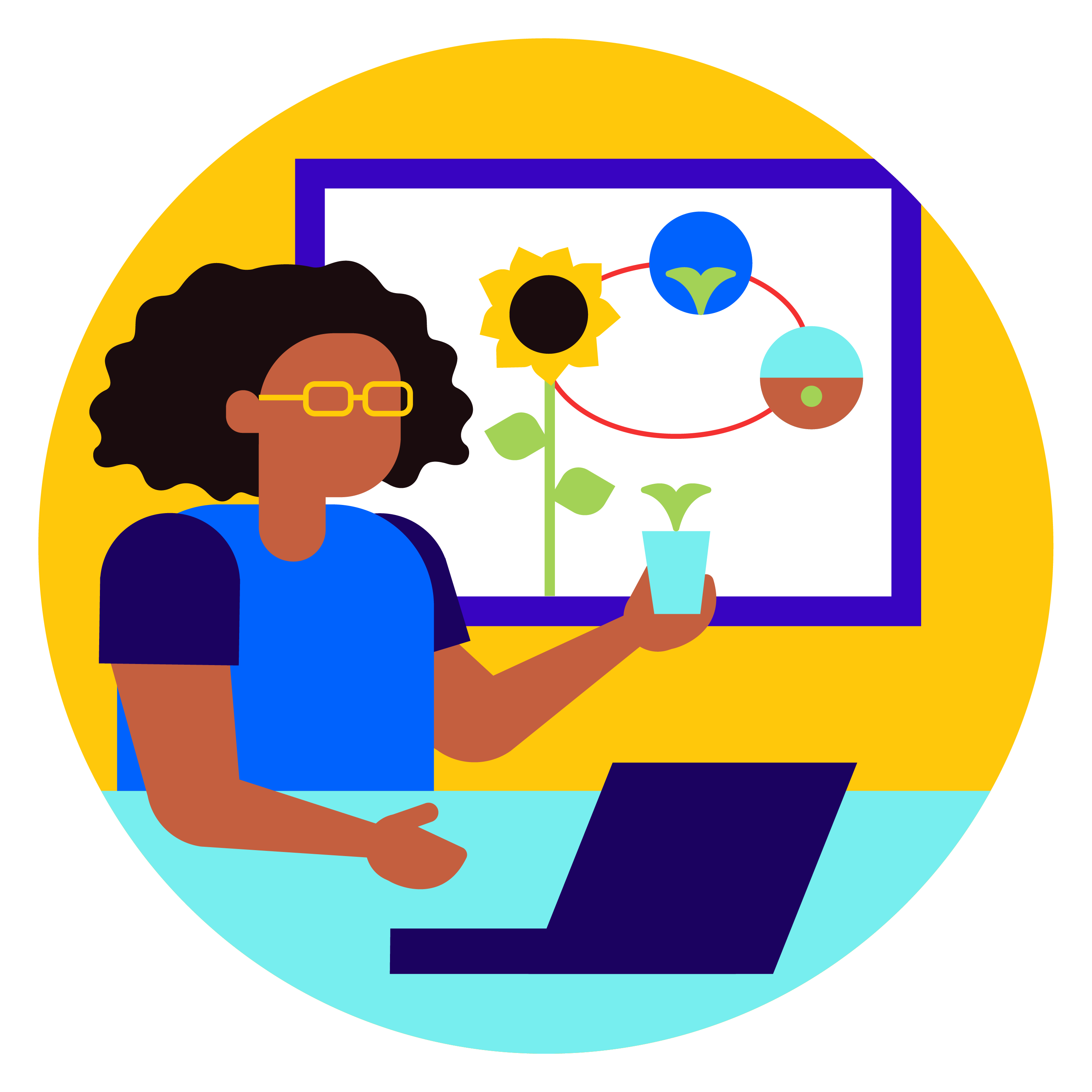 Teacher holding science equipment illustration